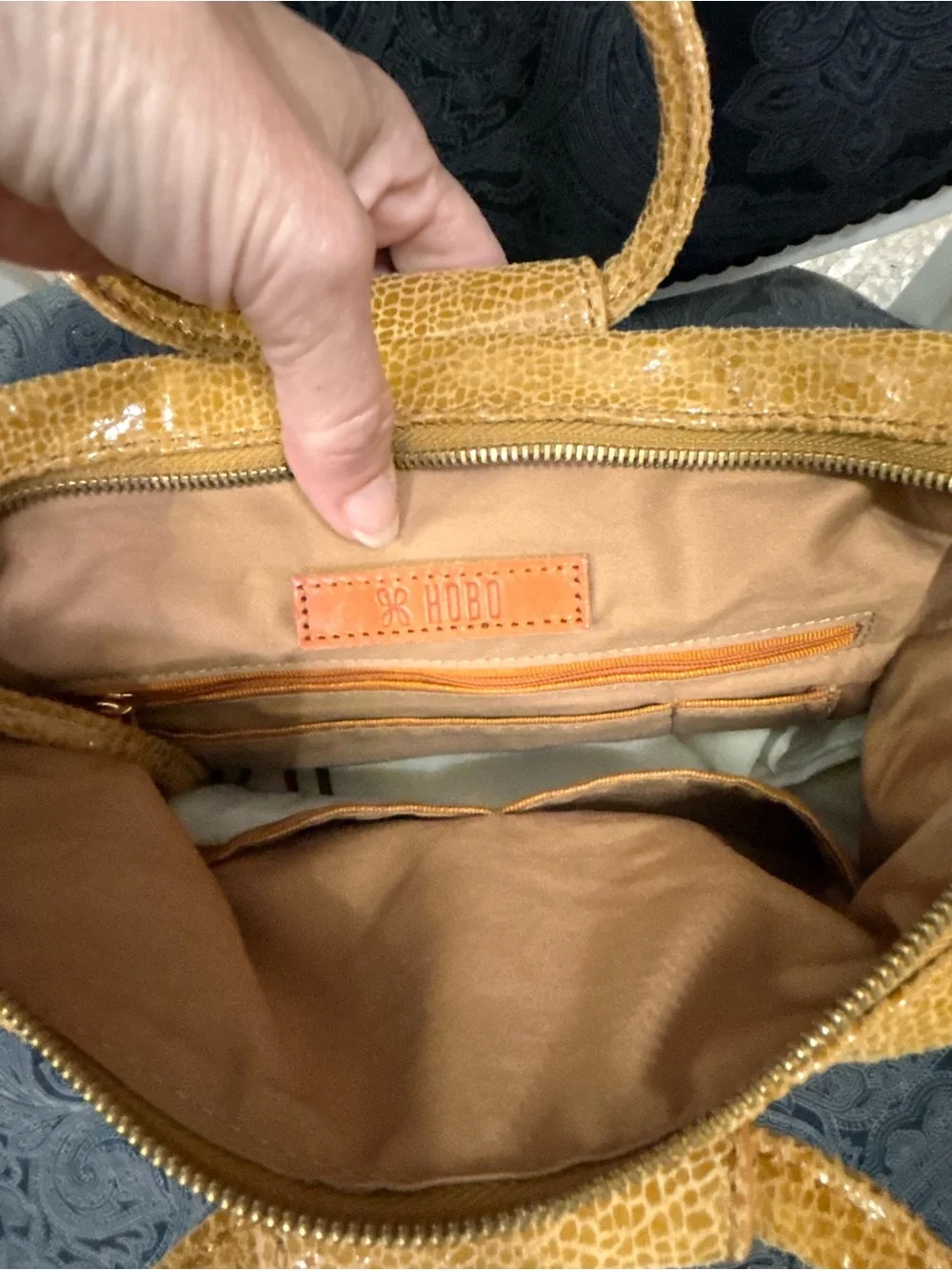 HOBO Women’s Convertible Satchel Handbag in Mustard Tan